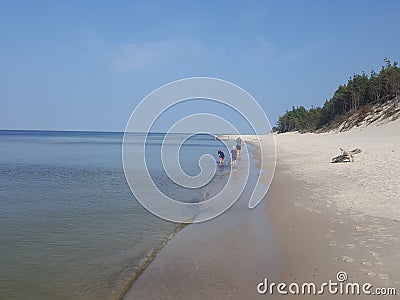 Poland, SÅ‚owiÅ„ski National Park - the Baltic Sea and the shore. Stock Photo